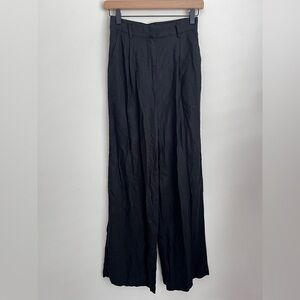 House Of Harlow wide leg linen pants black XS